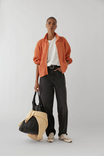 REID ZIP CARDIGAN IN MELON – James Street Co